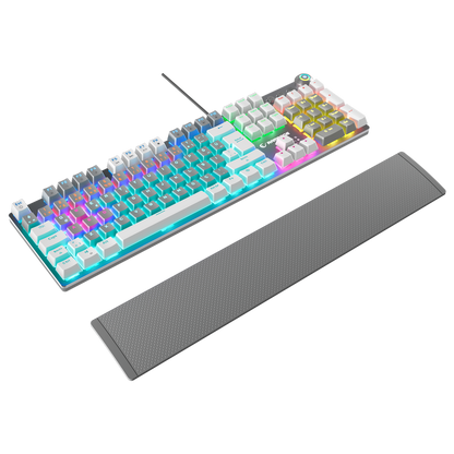 KB-R28 BLADE PLUS Gri / Beyaz Tam Türkçe Blue Switch Gaming Klavye - Rampage