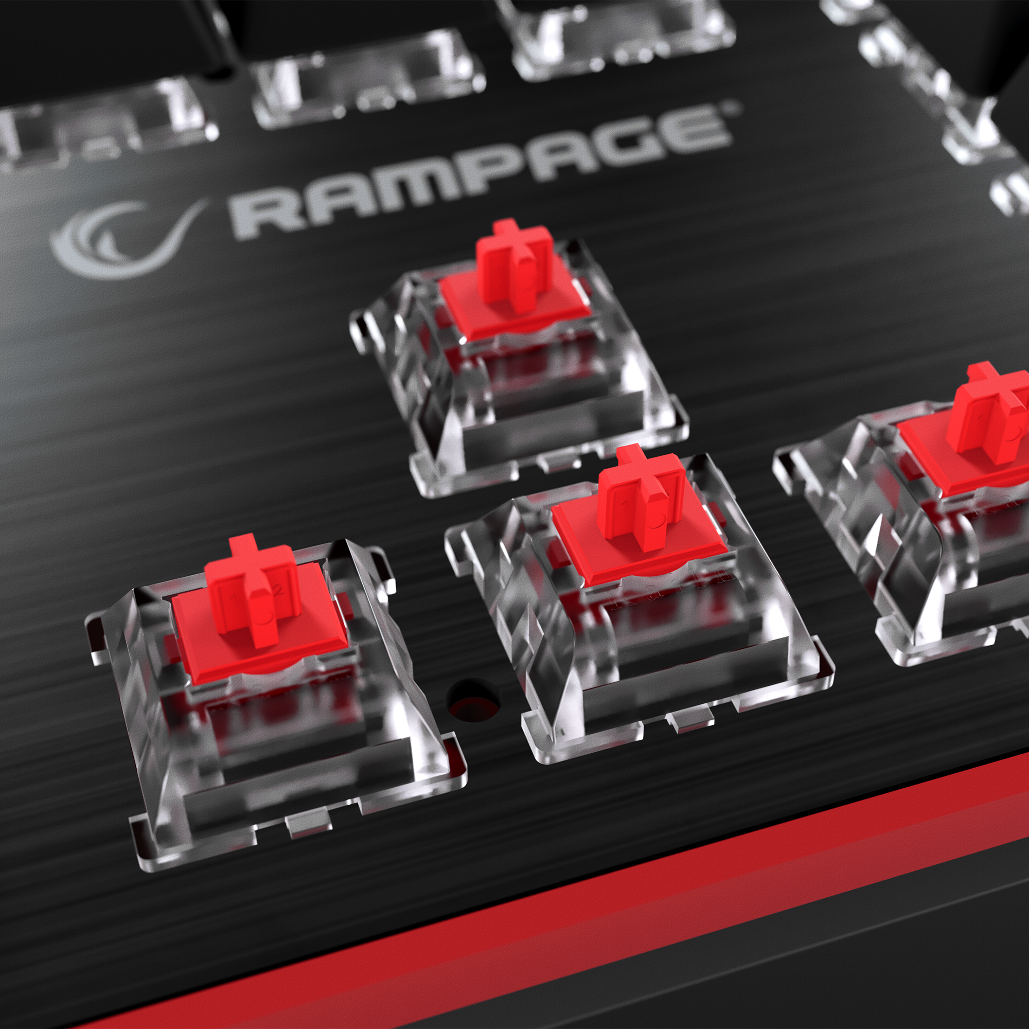 Hydra R6 Full Color RGB LED Gaming Pro Red Switch Q Aluminyum Kaplama Multimedia Mekanik Klavye - Rampage