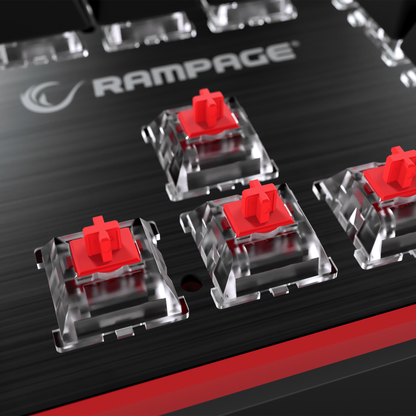 Hydra R6 Full Color RGB LED Gaming Pro Red Switch Q Aluminyum Kaplama Multimedia Mekanik Klavye - Rampage