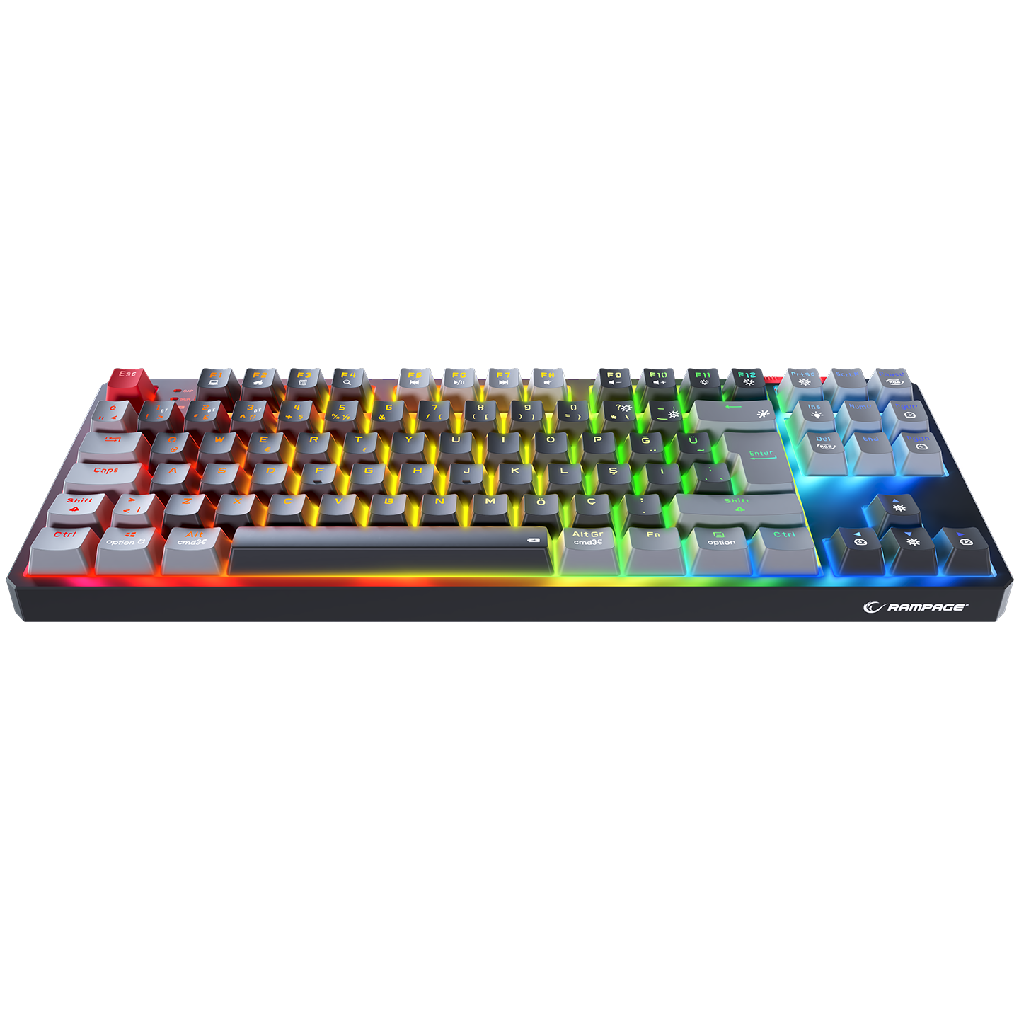 YORU TKL PRO Siyah/Gri 2.4ghz OUTEMU Red Switch Mekanik Gaming Oyuncu Klavye