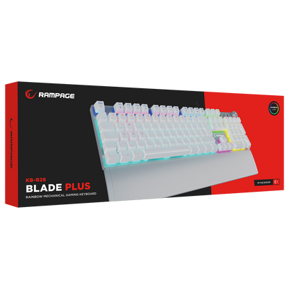 KB-R28 BLADE PLUS Beyaz Tam Türkçe Red Switch Gaming Klavye - Rampage