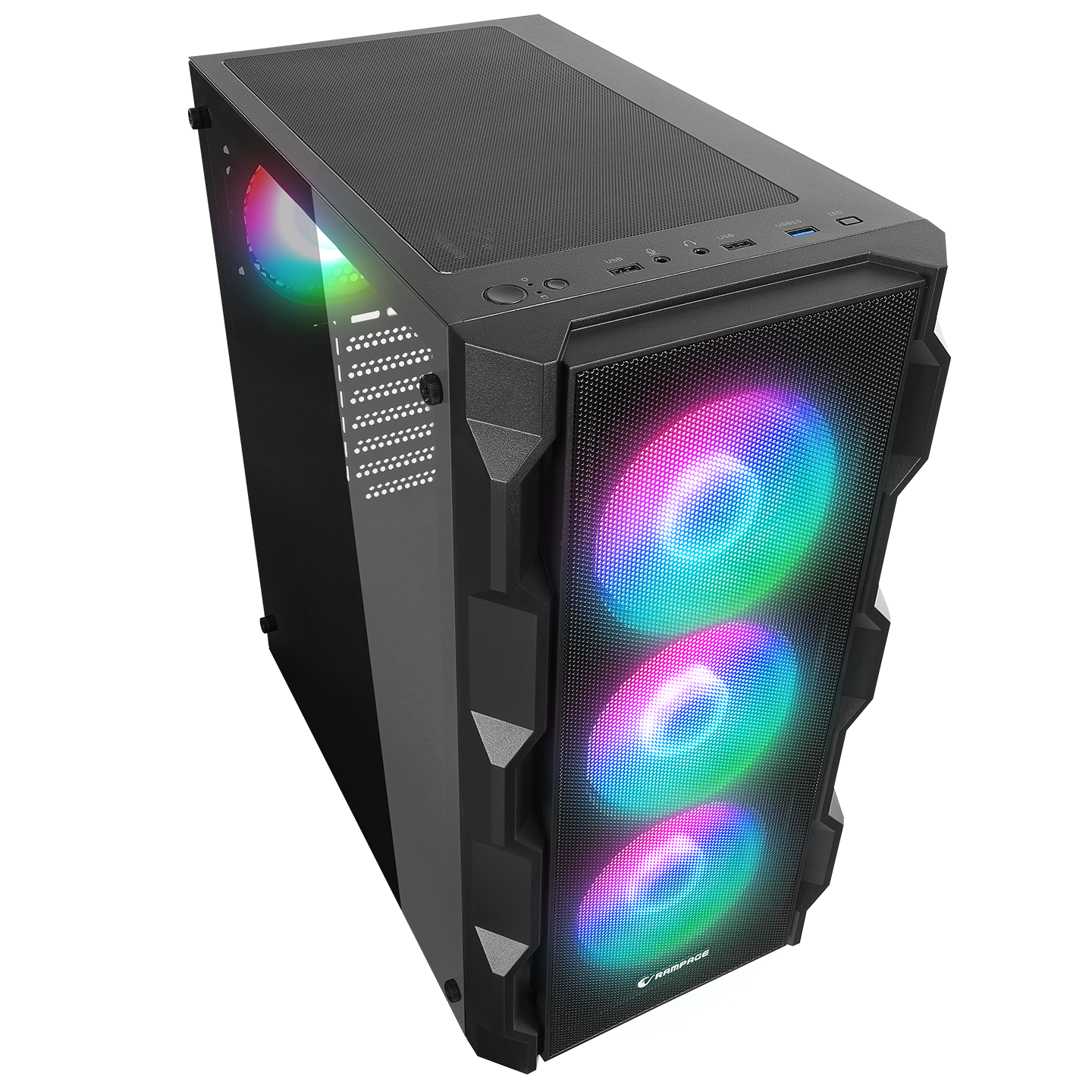 WOON Mesh 650W 80+ BRONZE Temper Camlı Mid-T Siyah Oyuncu Kasası