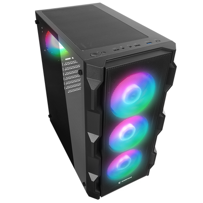 WOON Mesh 650W 80+ BRONZE Temper Camlı Mid-T Siyah Oyuncu Kasası