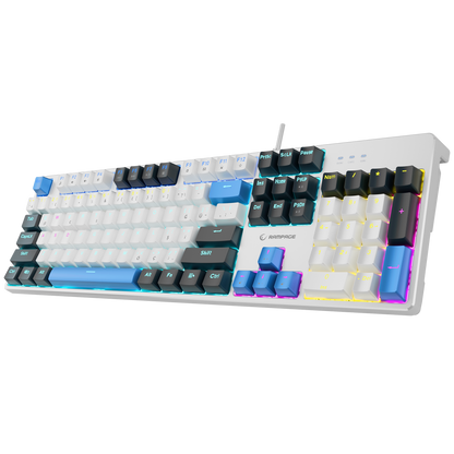 Nimbus Rainbow Red Switch Mekanik Oyuncu Klavyesi-Beyaz