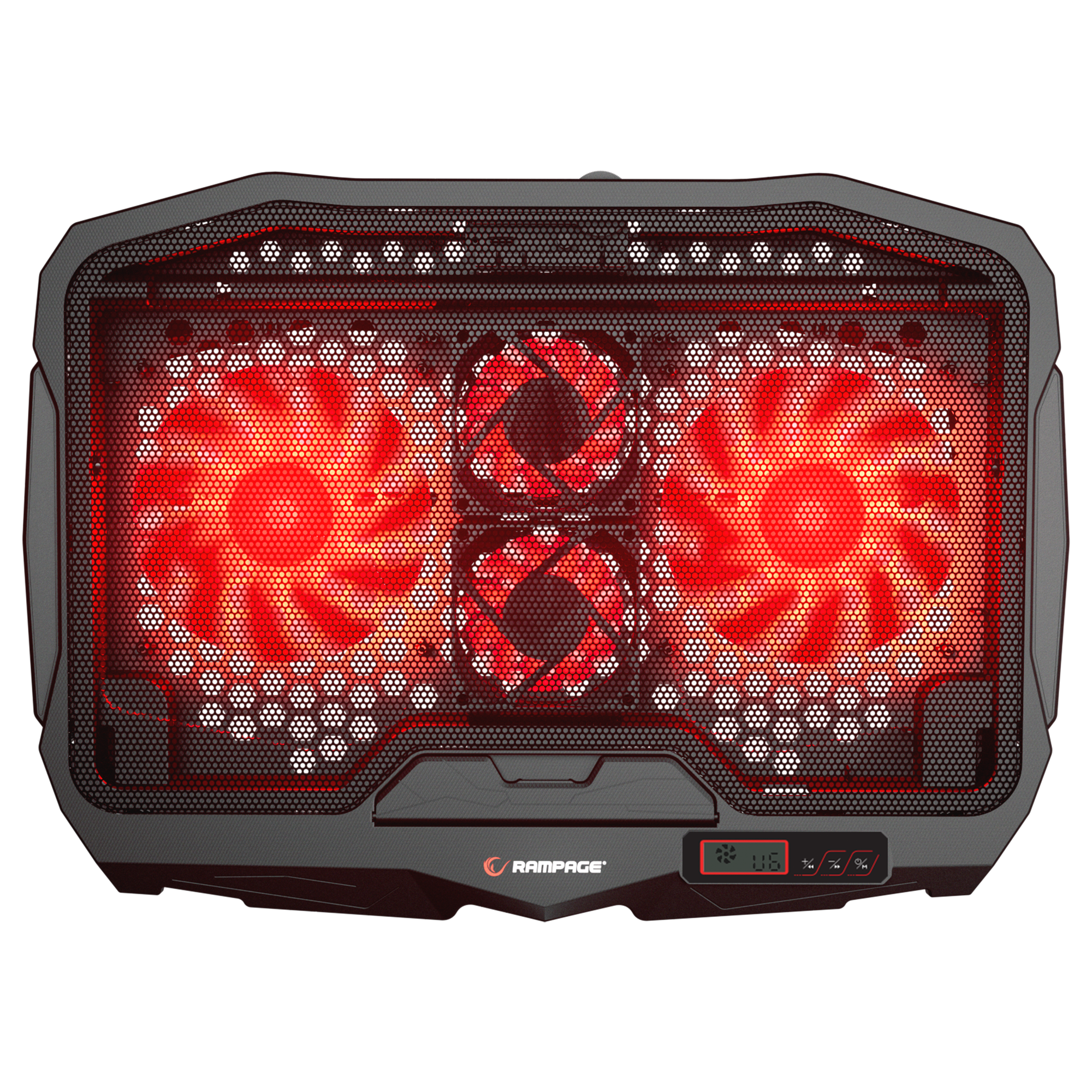 AD-RC4 COLDBREEZE Kırmızı Ledli 2*125mm+2*70mm Işıklı Fan 15-17 Notebook Soğutucu Stand - Rampage