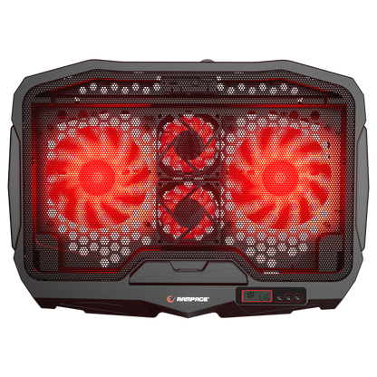 AD-RC4 COLDBREEZE Kırmızı Ledli 2*125mm+2*70mm Işıklı Fan 15-17 Notebook Soğutucu Stand - Rampage