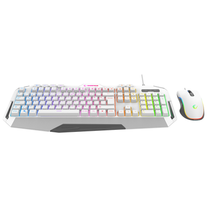 Glare Usb RGB 12800 Dpi Mouse Oyuncu Klavye Set-Beyaz