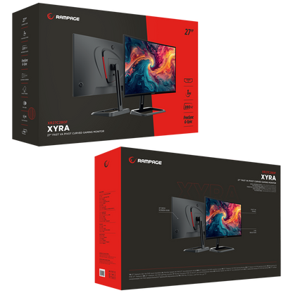 Xyra XR27C280F RGB 27'' 280Hz Fast VA FHD Freesync/Gsync Pivot R1500 Curved Gaming Monitor