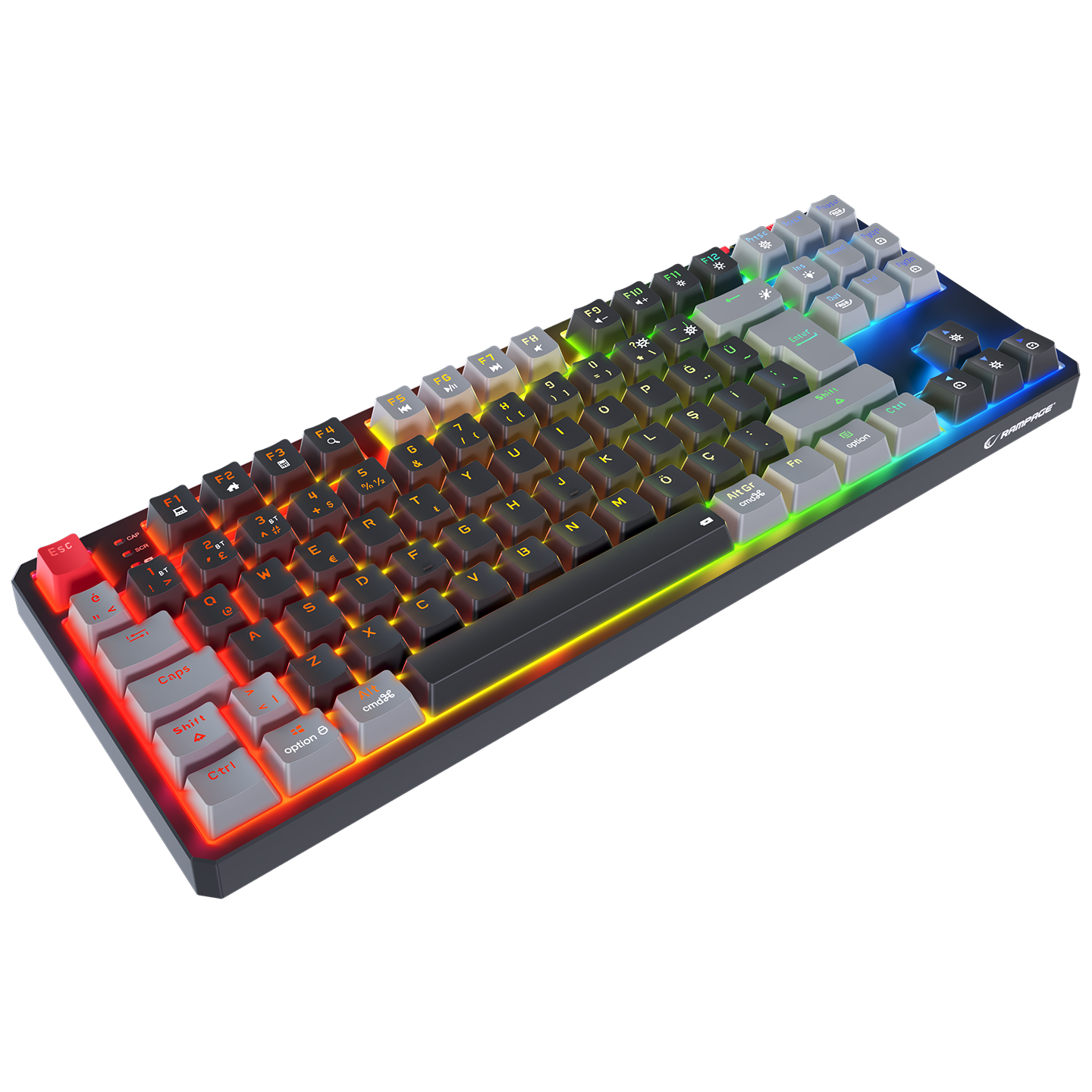 YORU TKL PRO Siyah/Gri 2.4ghz OUTEMU Red Switch Mekanik Gaming Oyuncu Klavye