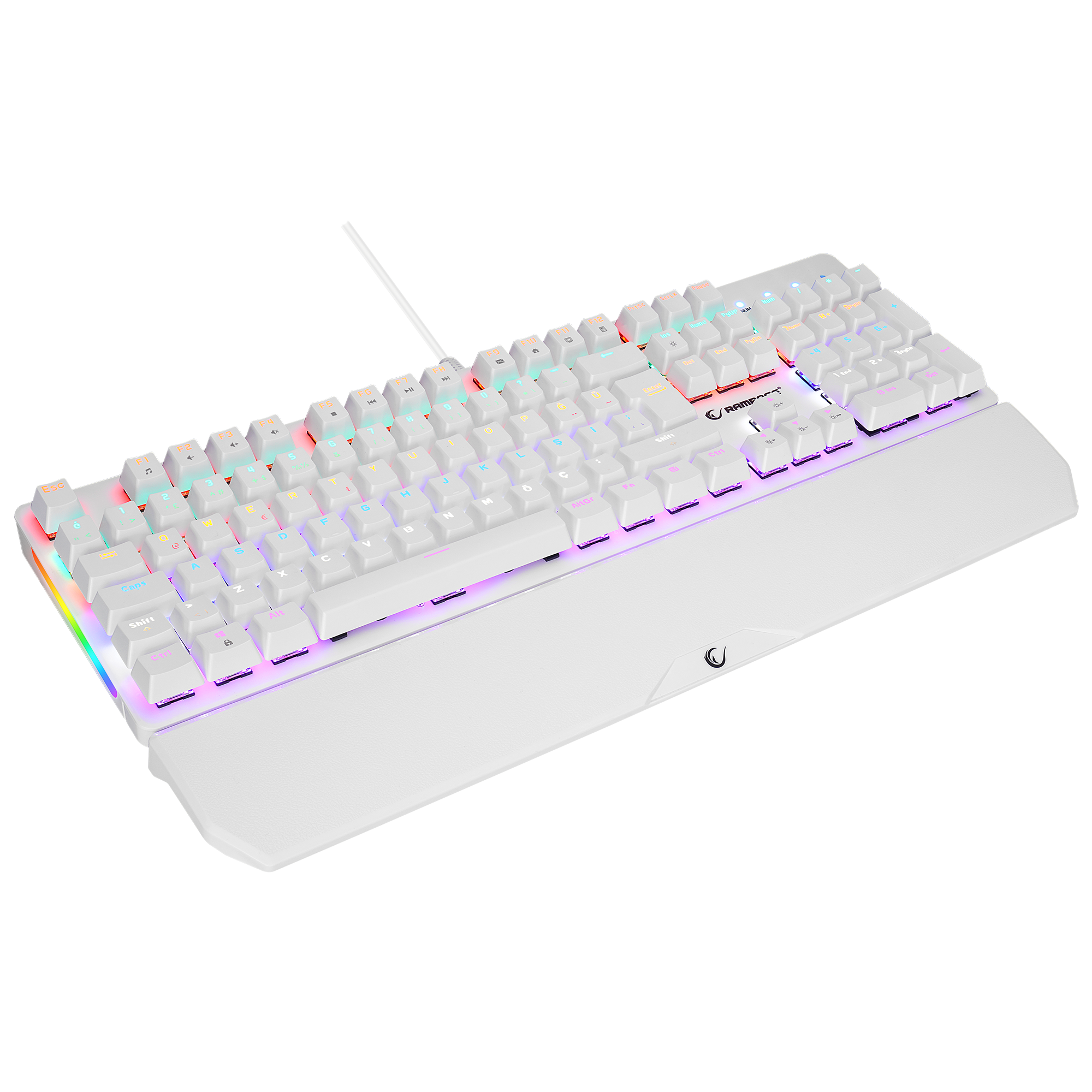 Kb-R86 Rainbow Red Switch Mekanik Oyuncu Klavyesi-Beyaz