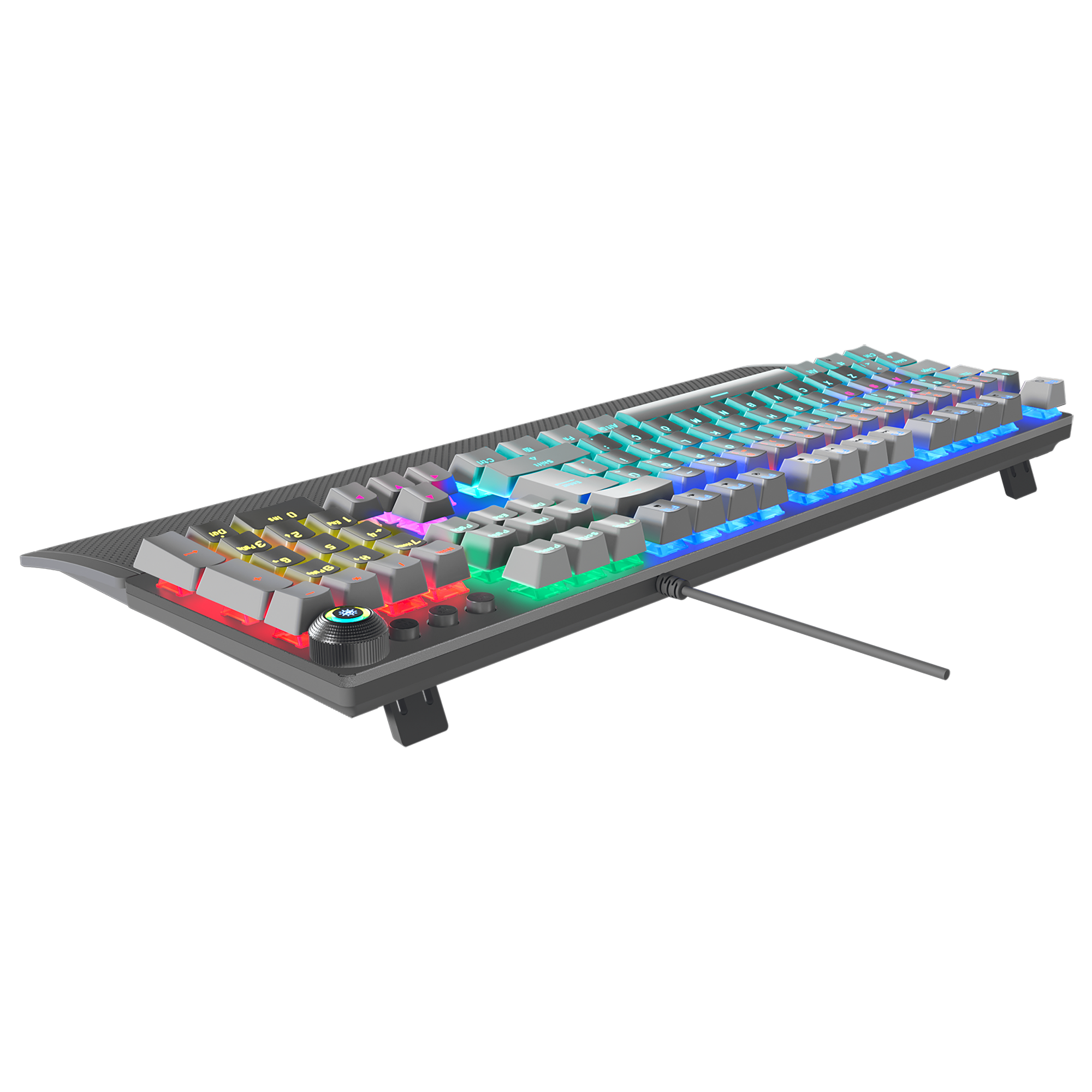 KB-R28 BLADE PLUS Gri / Beyaz Tam Türkçe Blue Switch Gaming Klavye - Rampage