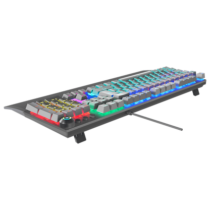 KB-R28 BLADE PLUS Gri / Beyaz Tam Türkçe Blue Switch Gaming Klavye - Rampage