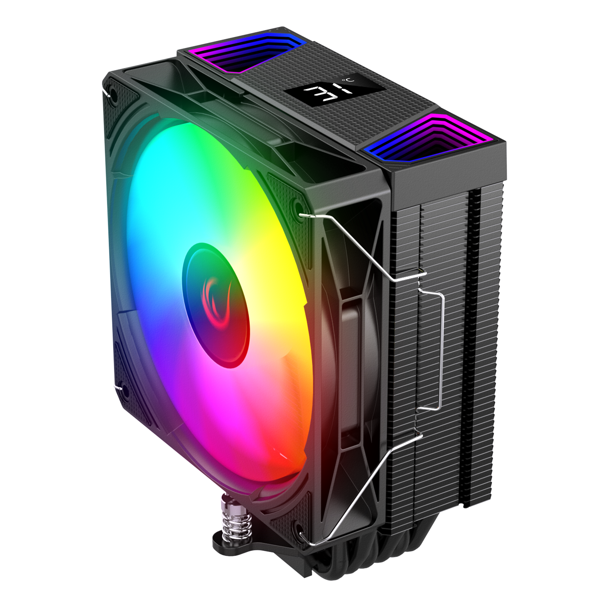 OCTAGON C70 Siyah 63CFM 12cm ARGB Sıcaklık Göstergeli AM5/LGA1700 Uyumlu Hava Soğutmalı CPU Fan
