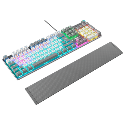 KB-R28 BLADE PLUS Beyaz / Gri Tam Türkçe Red Switch Gaming Klavye - Rampage