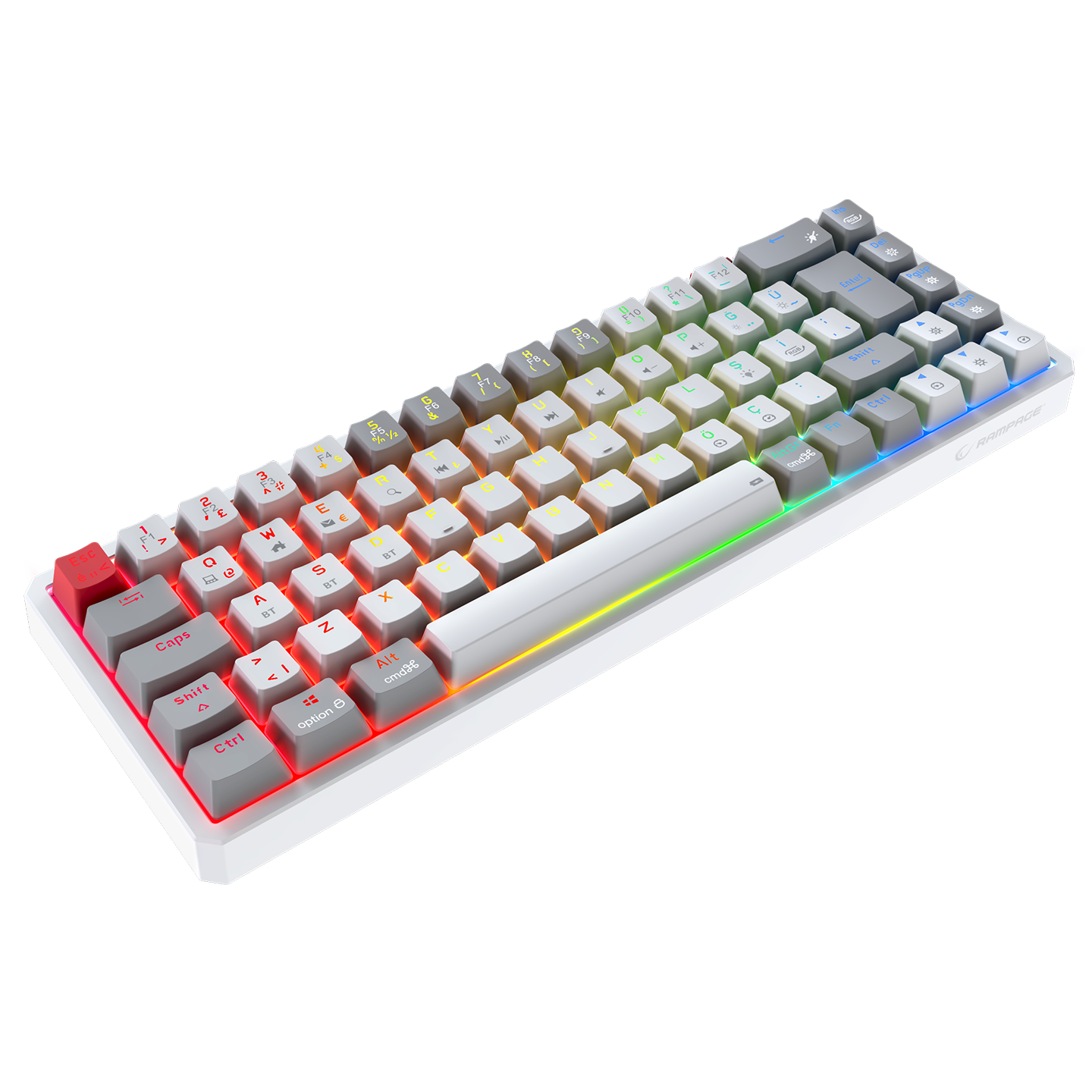 YORU MINI PRO Beyaz/Gri OUTEMU Red Switch Mekanik Oyuncu Klavye