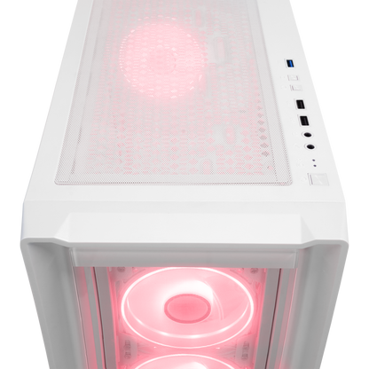 SIRIUS Temperli Camlı Beyaz 4*12cm RGB Fan E-ATX Mid-T Gaming Oyuncu Kasası - Rampage
