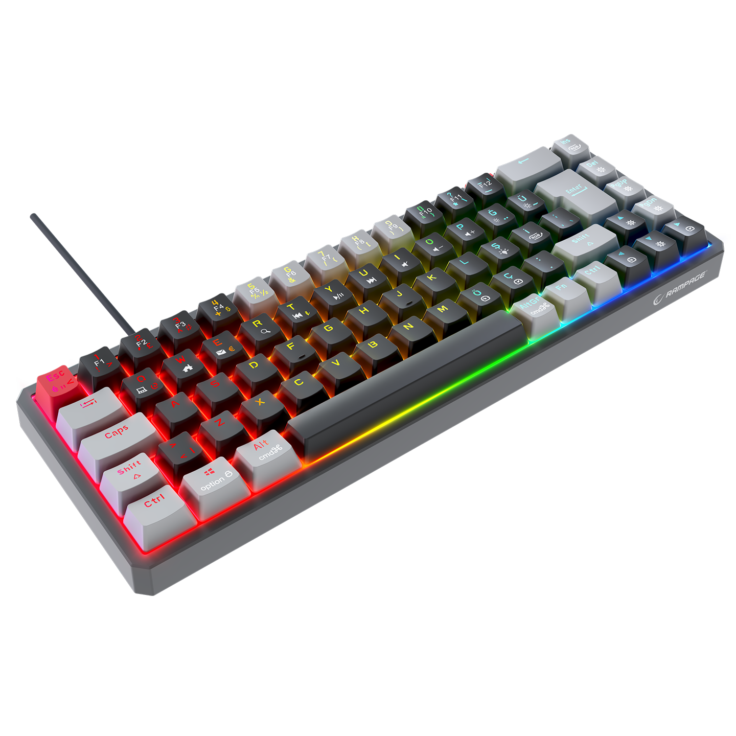 YORU MINI Siyah/Gri OUTEMU Red Switch Mekanik Gaming Oyuncu Klavye