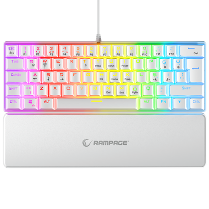 ALLY K11 Rainbow Wrist Rest Blue Switch Gaming Keyboard-White