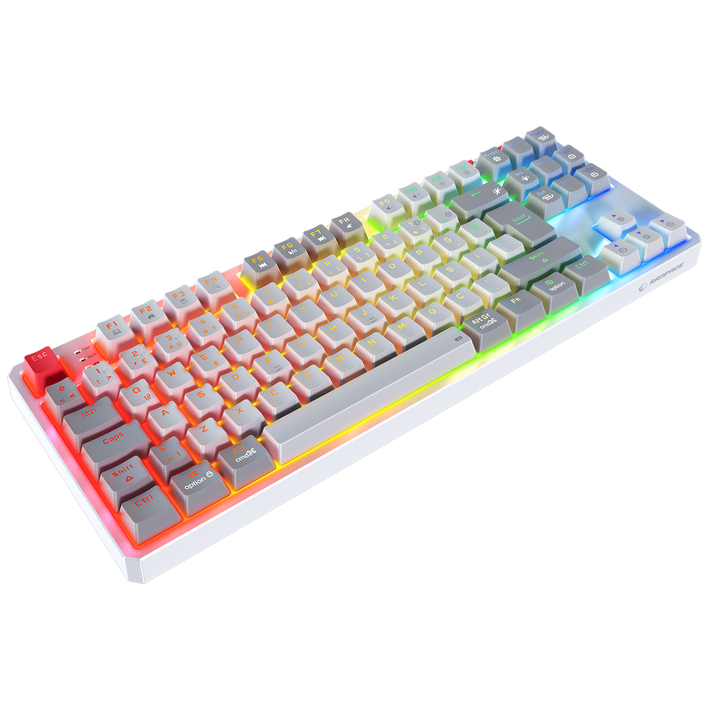YORU TKL PRO Beyaz/Gri 2.4ghz OUTEMU Red Switch  Mekanik Gaming Oyuncu Klavye