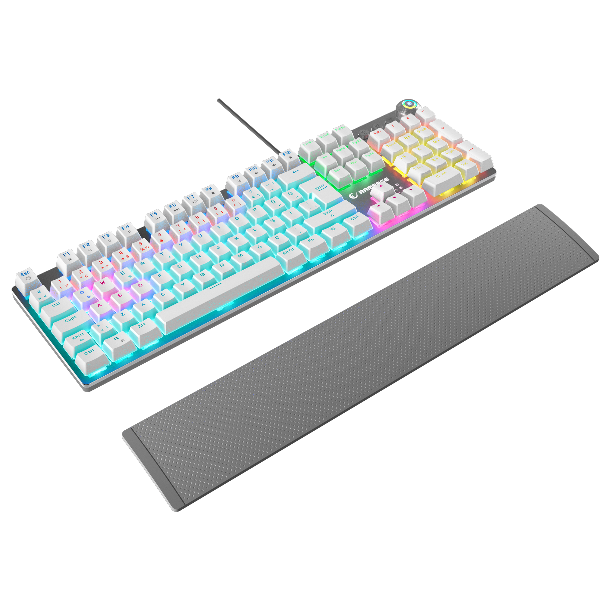 KB-R28 BLADE PLUS Beyaz Tam Türkçe Red Switch Gaming Klavye - Rampage