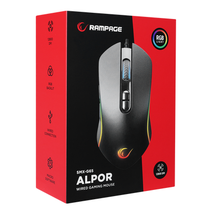 SMX-G65 ALPOR Usb 7 Tuşlu 7200dpi RGB Ledli Gaming Oyuncu Mouse - Rampage