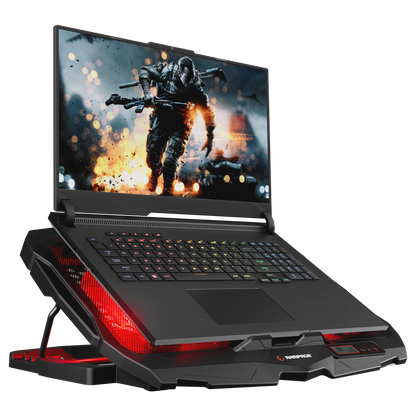AD-RC4 COLDBREEZE Kırmızı Ledli 2*125mm+2*70mm Işıklı Fan 15-17 Notebook Soğutucu Stand - Rampage