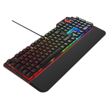Hydra R6 Full Color RGB LED Gaming Pro Red Switch Q Aluminyum Kaplama Multimedia Mekanik Klavye - Rampage