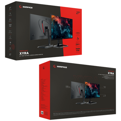 Xyra XR27C240F RGB 27'' 240Hz Fast VA FHD Freesync/Gsync Pivot R1500 Curved Gaming Monitor
