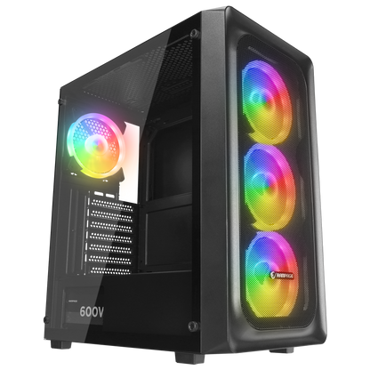 ARMOR V2 600W 80 Plus Bronze Temper Camlı 4*12cm RGB Fan Gaming Oyuncu Kasası - Rampage
