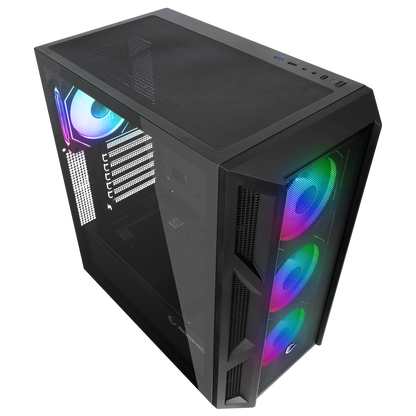 HUMBLE Mesh 650W 80 Plus Bronze Siyah Temperli Camlı 4x12cm RGB Fan ATX Mid-T Gaming Oyuncu Kasası