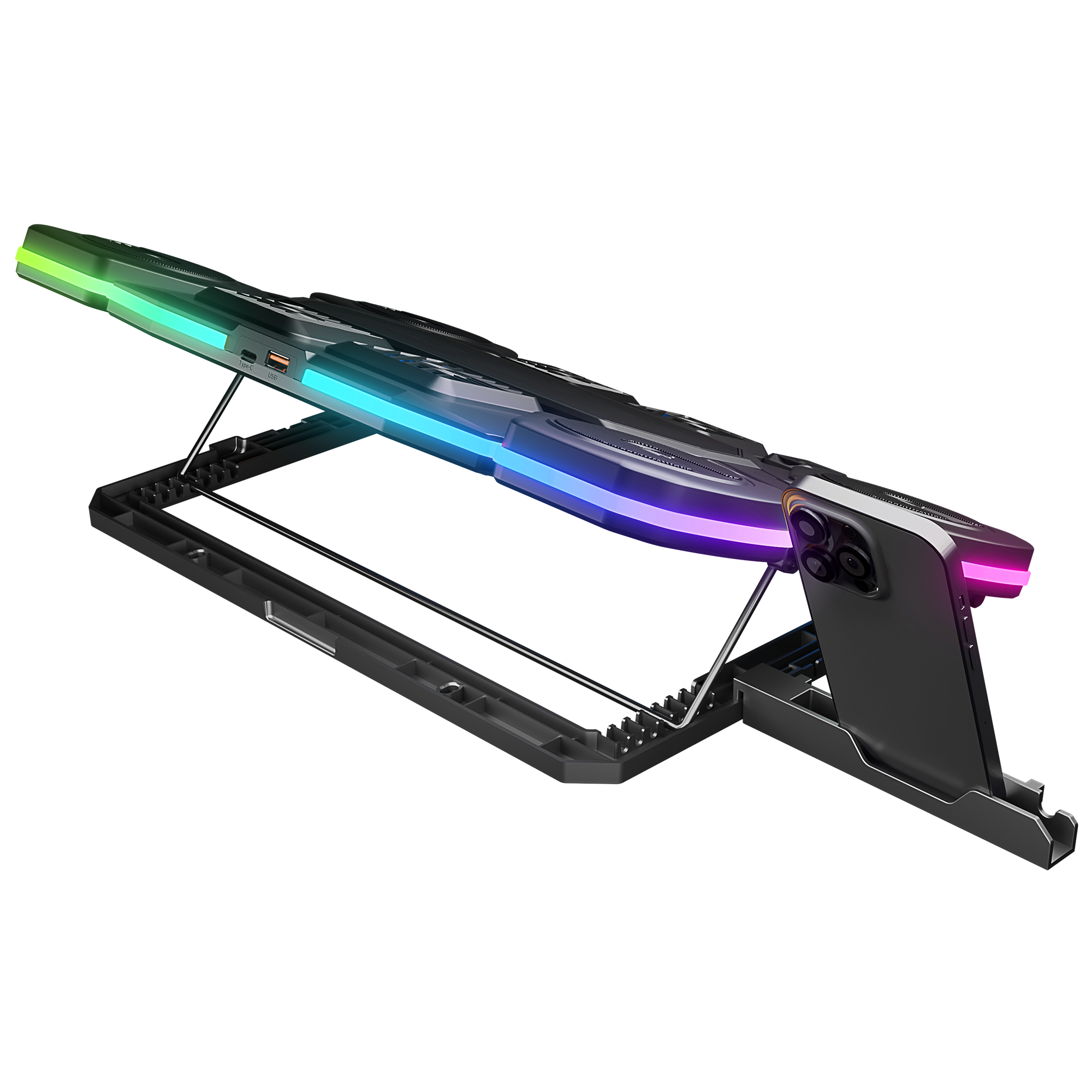 S50 Glacier RGB 11 Fanlı LCD Göstergeli Notebook Soğutucu Stand
