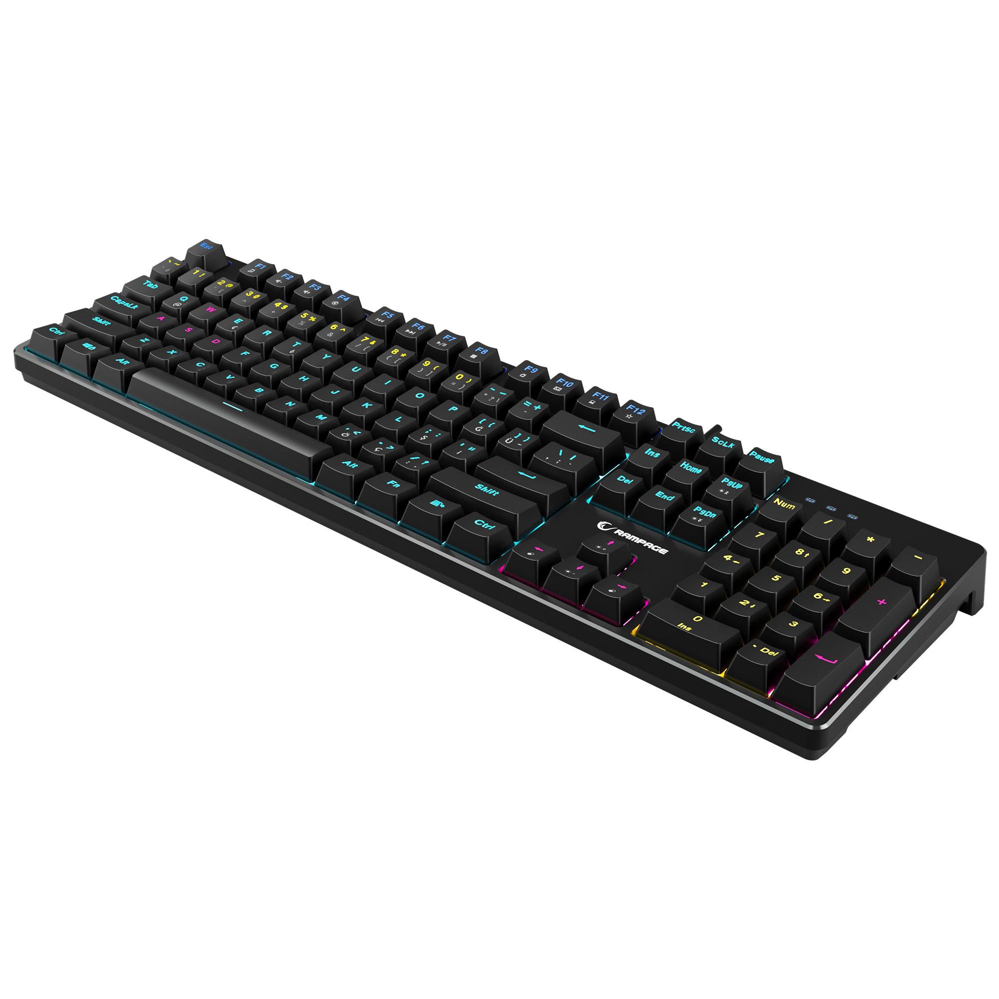 Nimbus Rainbow Red Switch Mekanik Oyuncu Klavyesi-Siyah