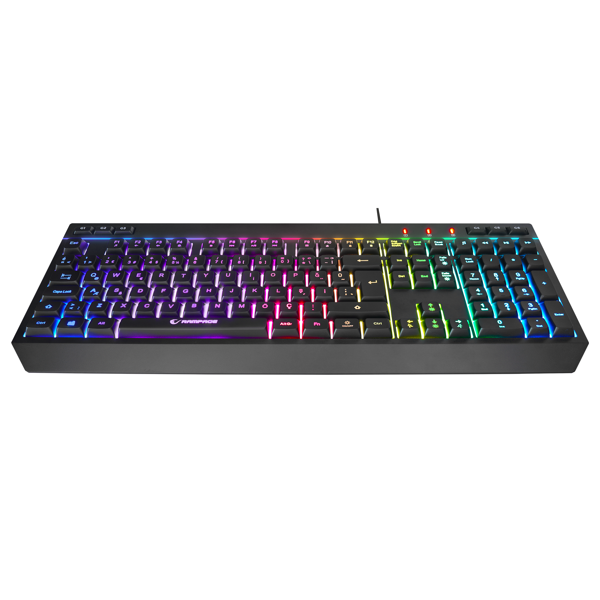 Km-R57 Seraphic  RGB Multmedia Klavye ve 12800 Dpi Mouse Oyuncu Set-Siyah