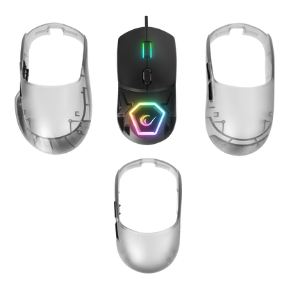 Hyalo M1 Siyah Değiştirilebilir 3 Kapaklı RGB 12000 DPI Gaming Oyuncu Mouse