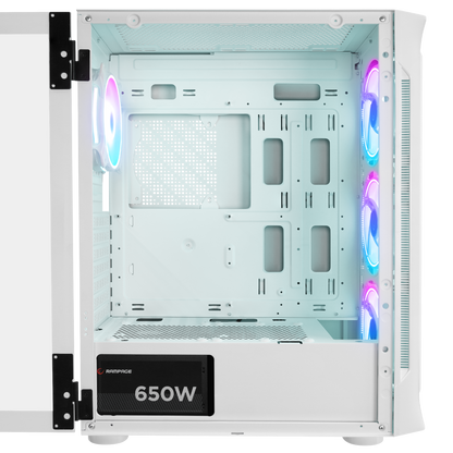 PROLIX Mesh 650W 80+ Beyaz ATX Mid-T Gaming Oyuncu Kasası - Rampage