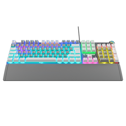 KB-R28 BLADE PLUS Gri / Beyaz Tam Türkçe Blue Switch Gaming Klavye - Rampage