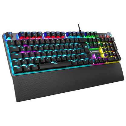 KB-R28 BLADE PLUS Siyah/Gümüş Gökkuşağı Aydınlatmalı Tam Türkçe Red Switch Mekanik Gaming Klavye - Rampage
