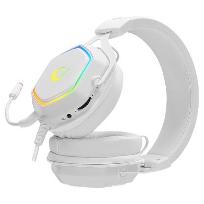 RM-K50 SELECT Beyaz Usb 7.1 RGB Ledli Gaming Oyuncu Mikrofonlu Kulaklık - Rampage