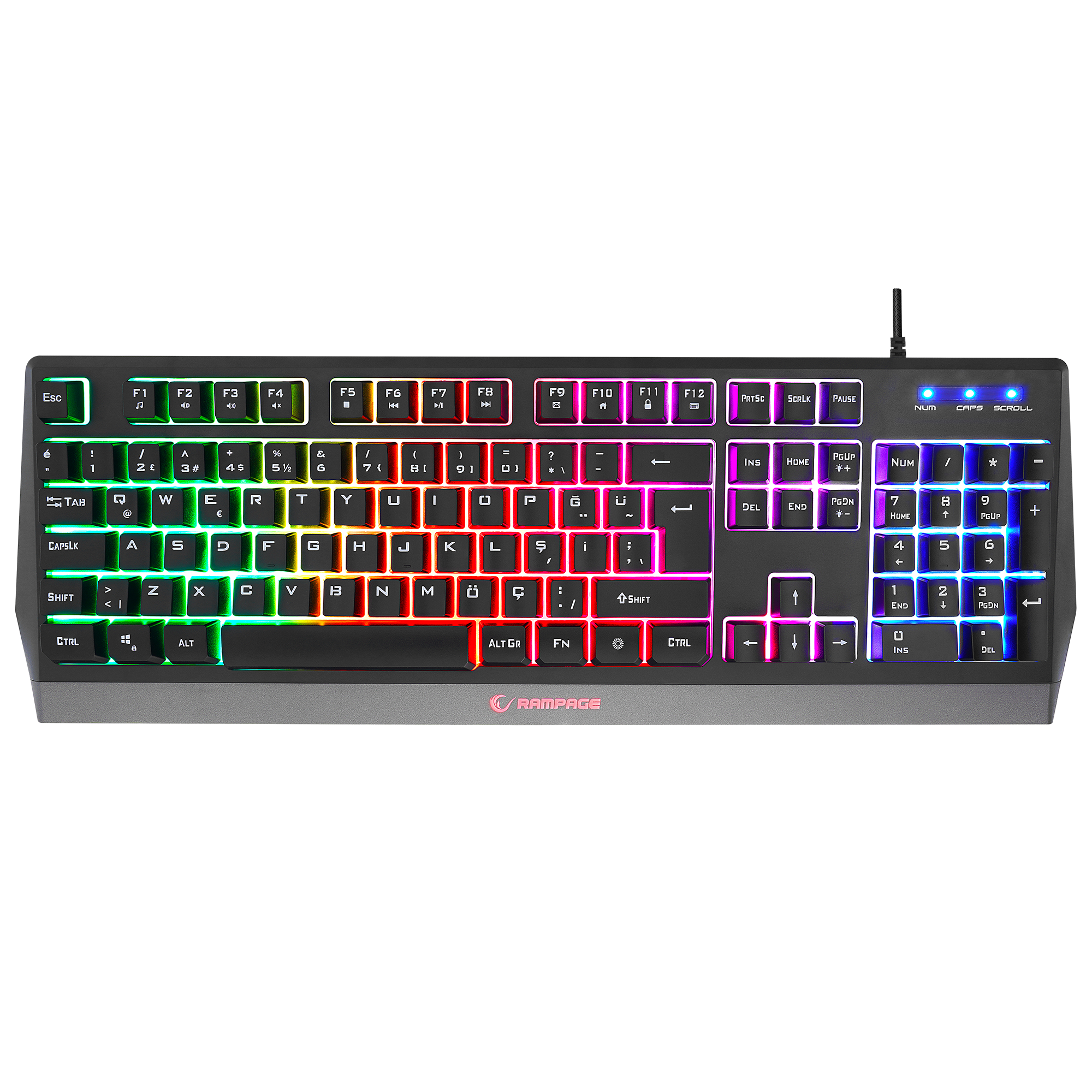 KB-R52 STYLE Rainbow Aydınlatmalı Gaming Oyuncu Klavyesi - Rampage