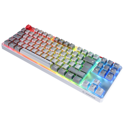 YORU TKL PRO Beyaz/Gri 2.4ghz OUTEMU Red Switch Mekanik Gaming Oyuncu Klavye - Rampage