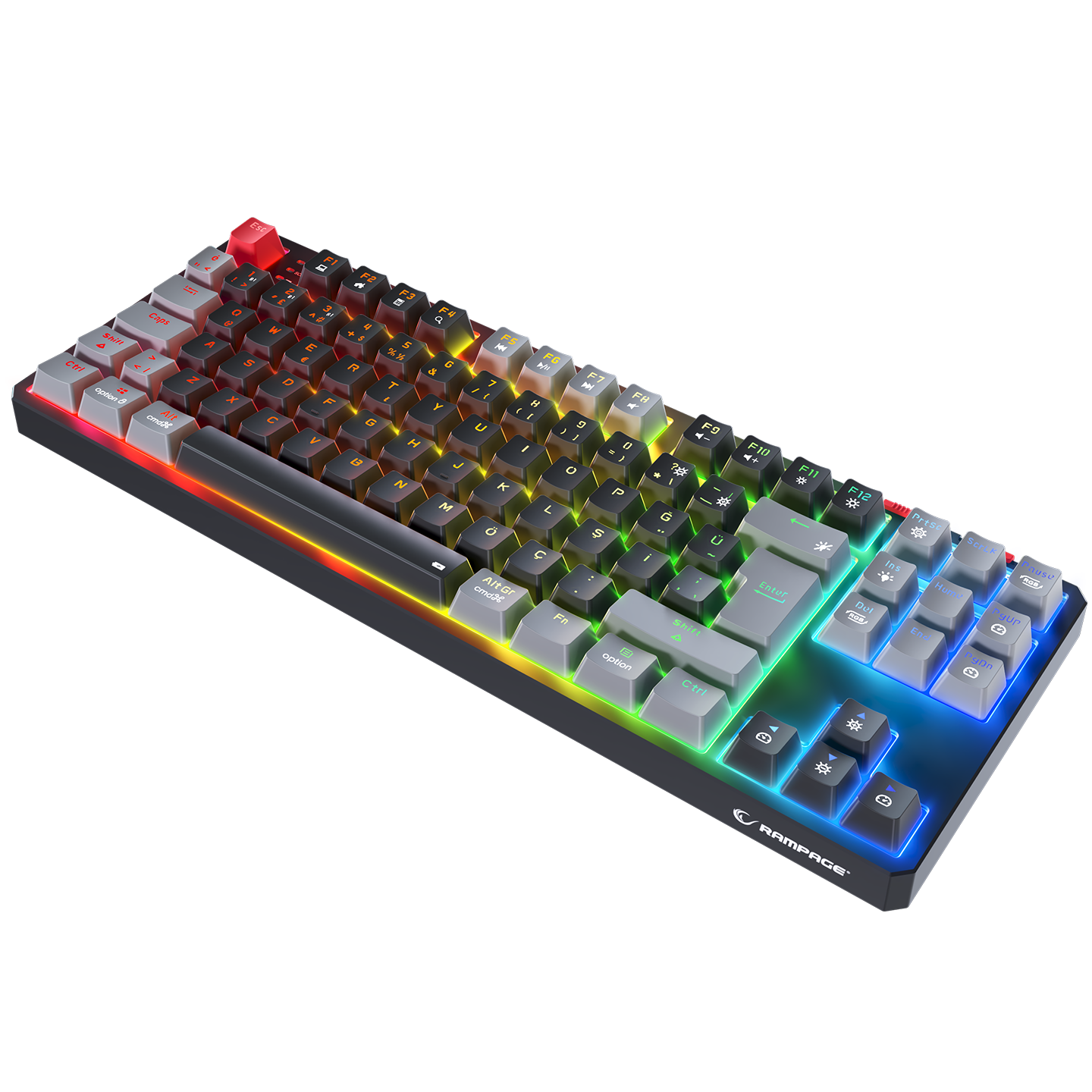 YORU TKL PRO Siyah/Gri 2.4ghz OUTEMU Red Switch Mekanik Gaming Oyuncu Klavye
