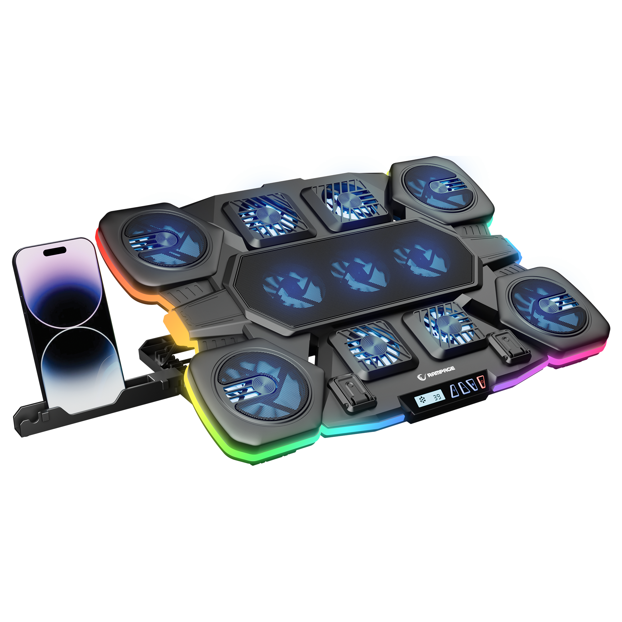 S50 Glacier RGB 11 Fanlı LCD Göstergeli Notebook Soğutucu Stand