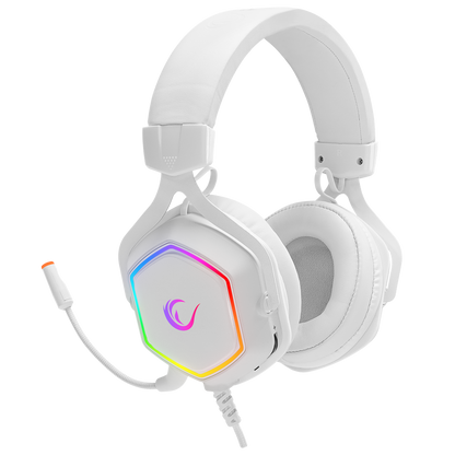 RM-K50 SELECT Beyaz Usb 7.1 RGB Ledli Gaming Oyuncu Mikrofonlu Kulaklık - Rampage