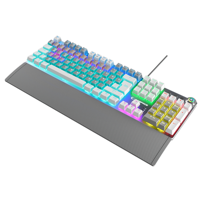 KB-R28 BLADE PLUS Gri / Beyaz Tam Türkçe Blue Switch Gaming Klavye - Rampage