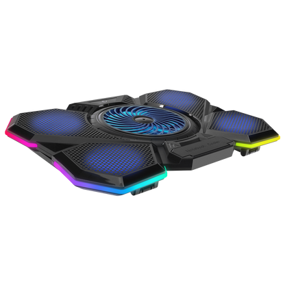 AD-RC13 BELLATRIX Siyah 5 Fan 2 USB RGB Işıklı 15"-17" Notebook Soğutucu Stand - Rampage