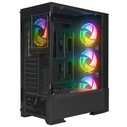 INSPIRER Mesh 650W 80+ Siyah ATX Mid-T Gaming Oyuncu Kasası - Rampage
