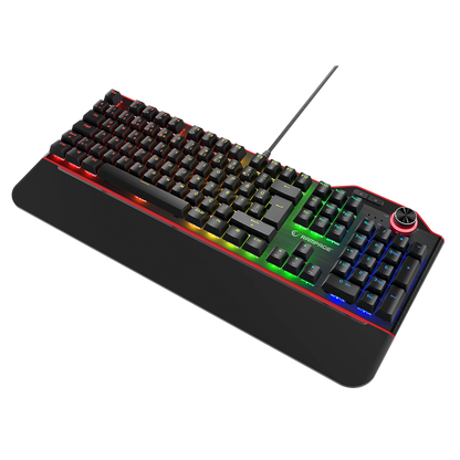 Hydra R6 Full Color RGB LED Gaming Pro Red Switch Q Aluminyum Kaplama Multimedia Mekanik Klavye - Rampage