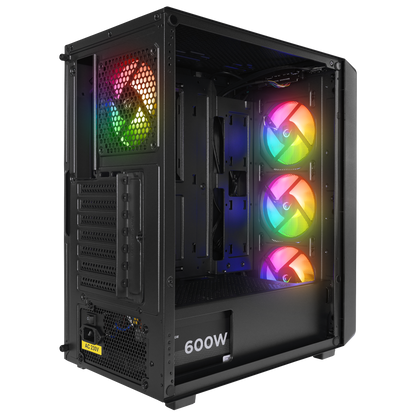 ARMOR V2 600W 80 Plus Bronze Temper Camlı 4*12cm RGB Fan Gaming Oyuncu Kasası - Rampage