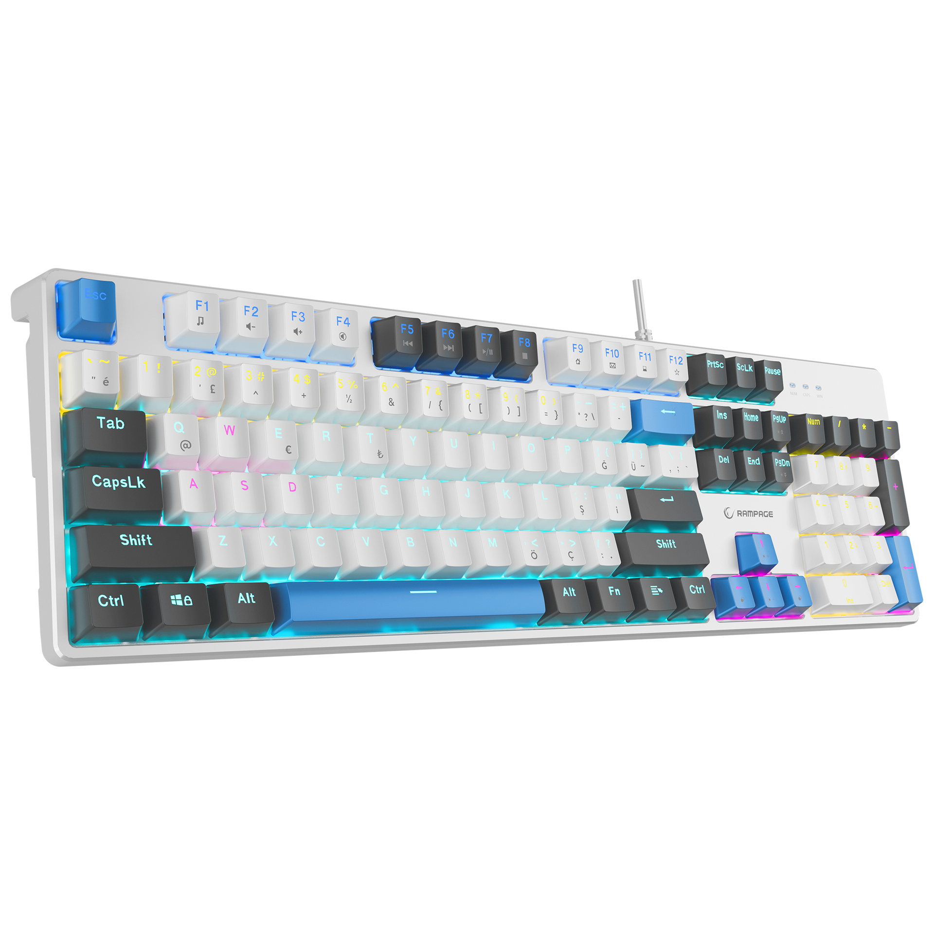 keibow様 Kb-Mk2 Nimbus Rainbow Red Switch Mechanical Gaming Keyboard-White