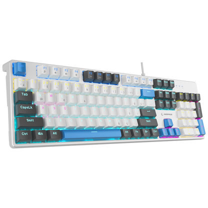 Nimbus Rainbow Red Switch Mekanik Oyuncu Klavyesi-Beyaz